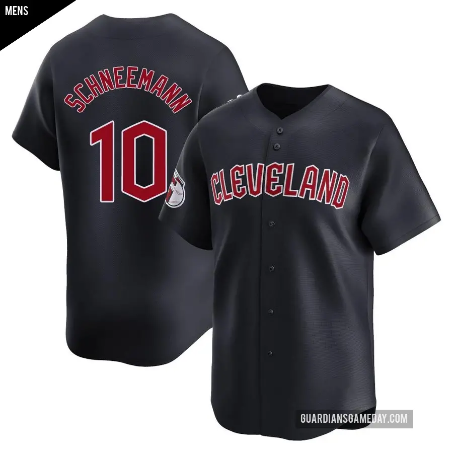 Men's Cleveland Guardians ＃10 Daniel Schneemann Limited Navy Alternate Jersey