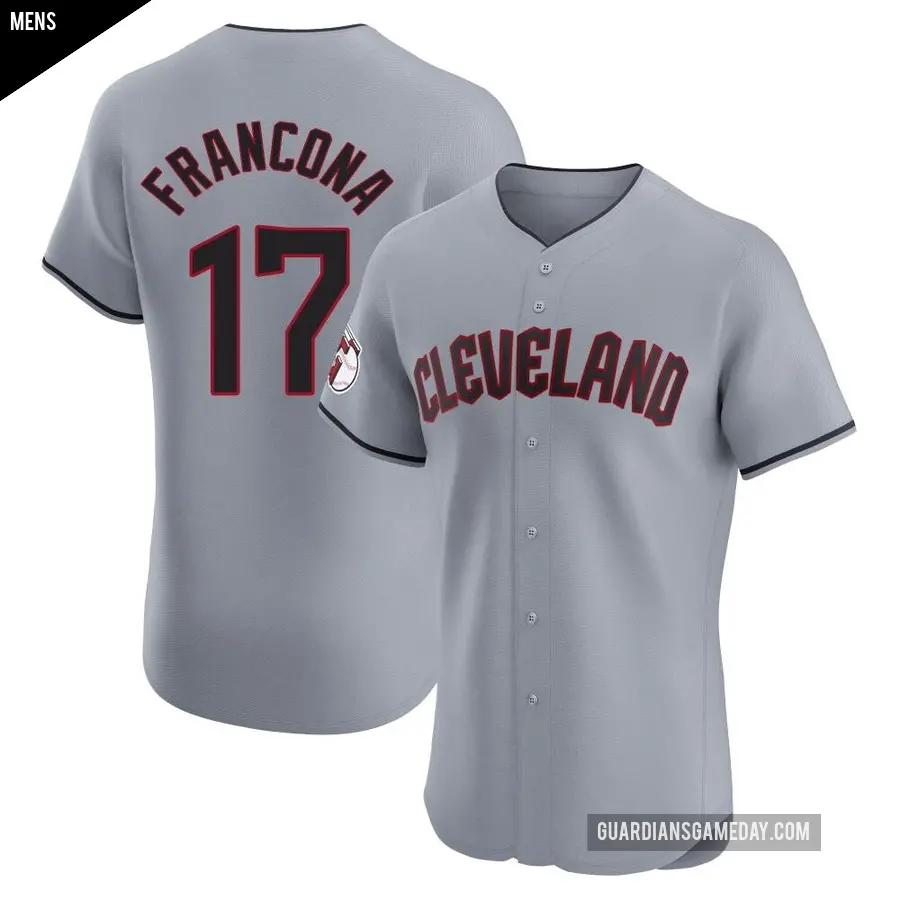 Men's Cleveland Guardians ＃17 Terry Francona Elite Gray Road Jersey