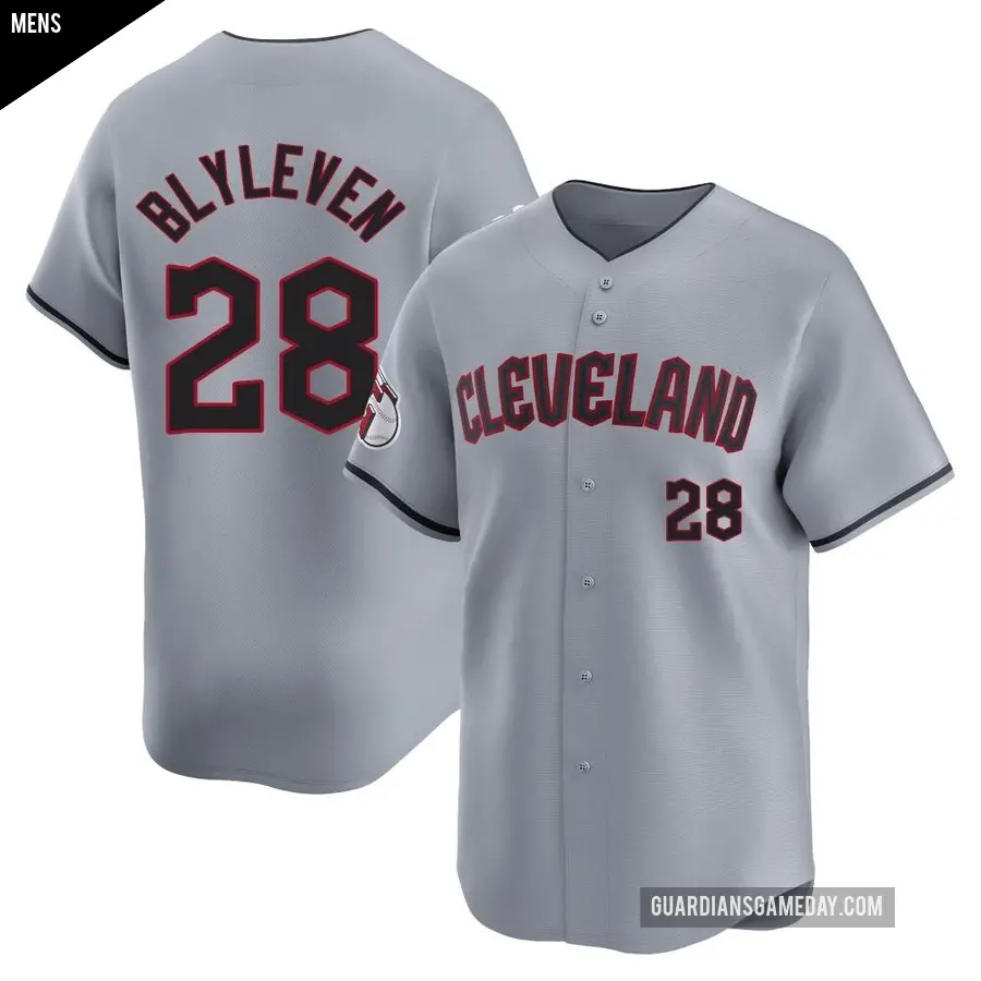 Men's Cleveland Guardians ＃28 Bert Blyleven Limited Gray Road Jersey