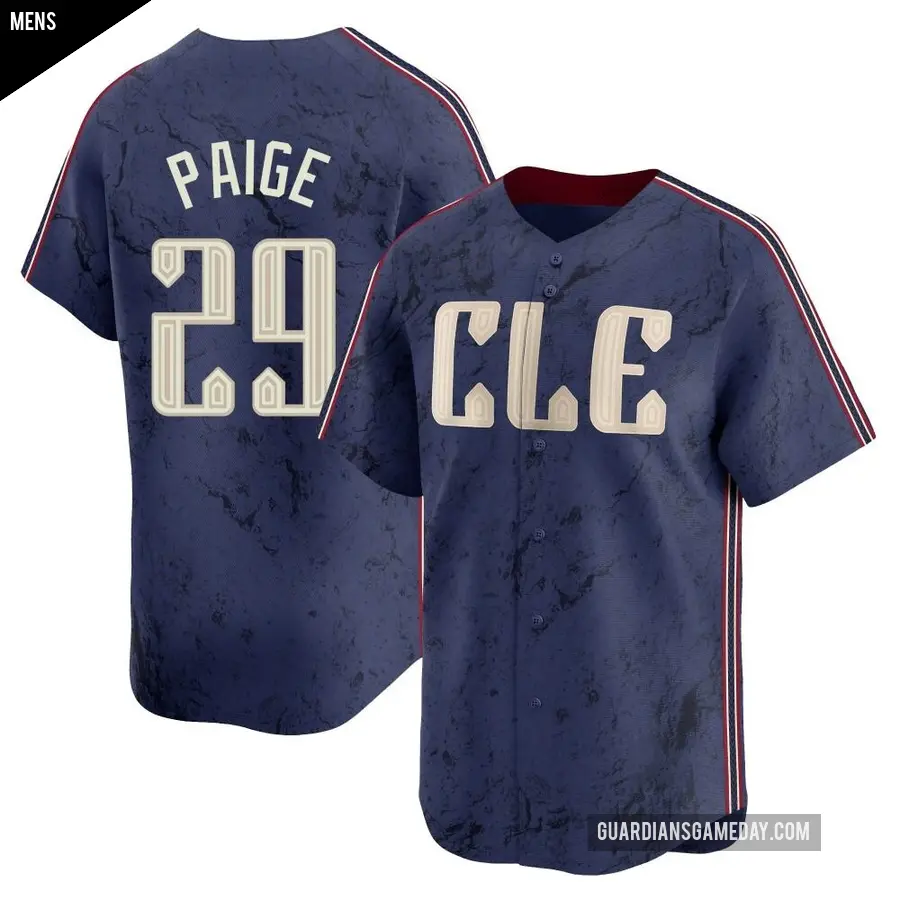 Men's Cleveland Guardians ＃29 Satchel Paige Limited Navy 2024 City Connect Jersey