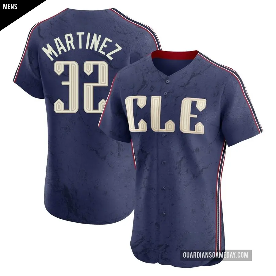Men's Cleveland Guardians ＃32 Dennis Martinez Elite Navy 2024 City Connect Jersey