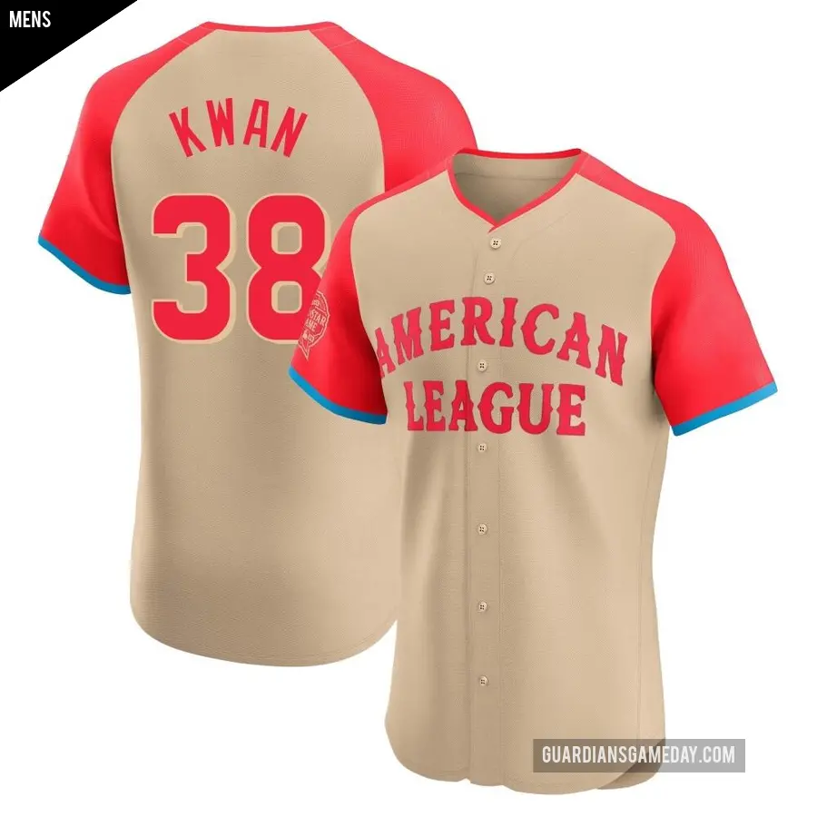 Men's Cleveland Guardians ＃38 Steven Kwan Elite Cream American League 2024 All-Star Game Jersey