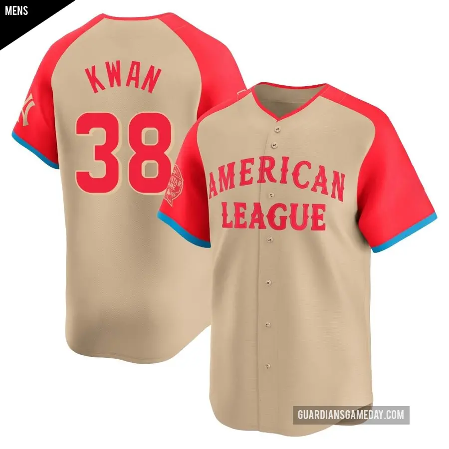 Men's Cleveland Guardians ＃38 Steven Kwan Limited Cream American League 2024 All-Star Game Jersey