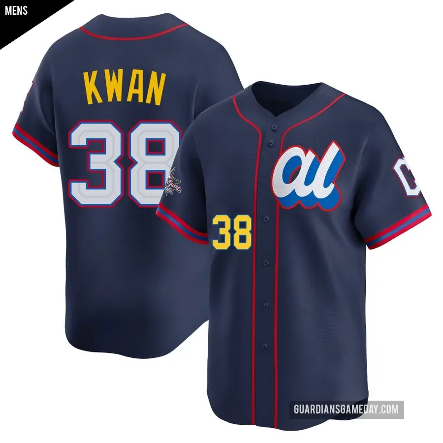 Men's Cleveland Guardians ＃38 Steven Kwan Limited Navy American League 2025 All-Star Edition Jersey