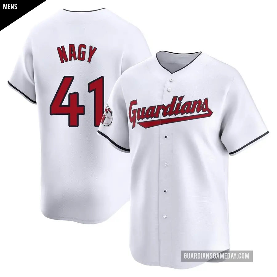 Men's Cleveland Guardians ＃41 Charles Nagy Limited White Home Jersey