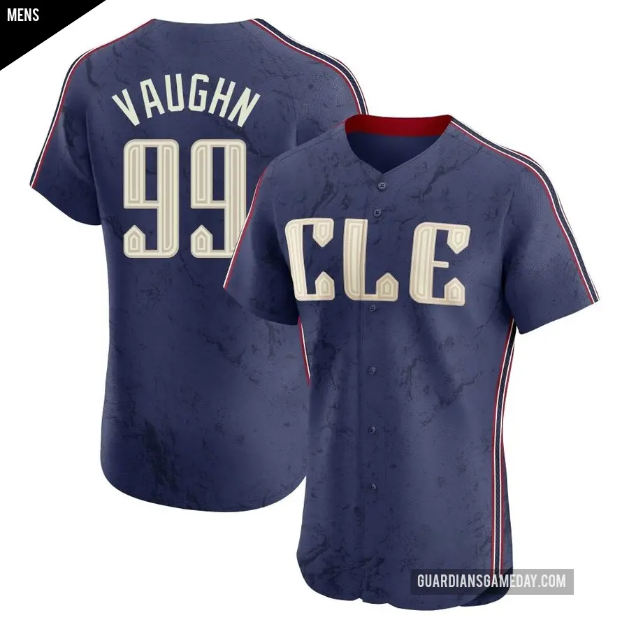 Men's Cleveland Guardians ＃99 Ricky Vaughn Elite Navy 2024 City Connect Jersey