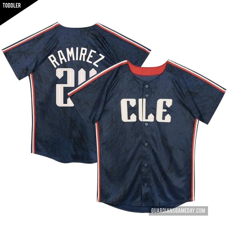Toddler Cleveland Guardians ＃24 Manny Ramirez Limited Navy Preschool & 2024 City Connect Jersey