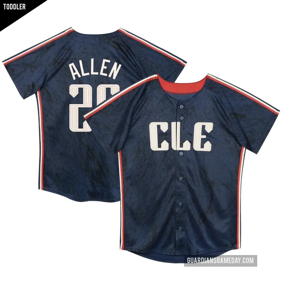 Toddler Cleveland Guardians ＃26 Logan Allen Limited Navy Preschool & 2024 City Connect Jersey