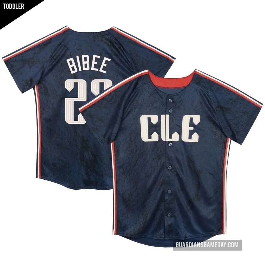 Toddler Cleveland Guardians ＃28 Tanner Bibee Limited Navy Preschool & 2024 City Connect Jersey