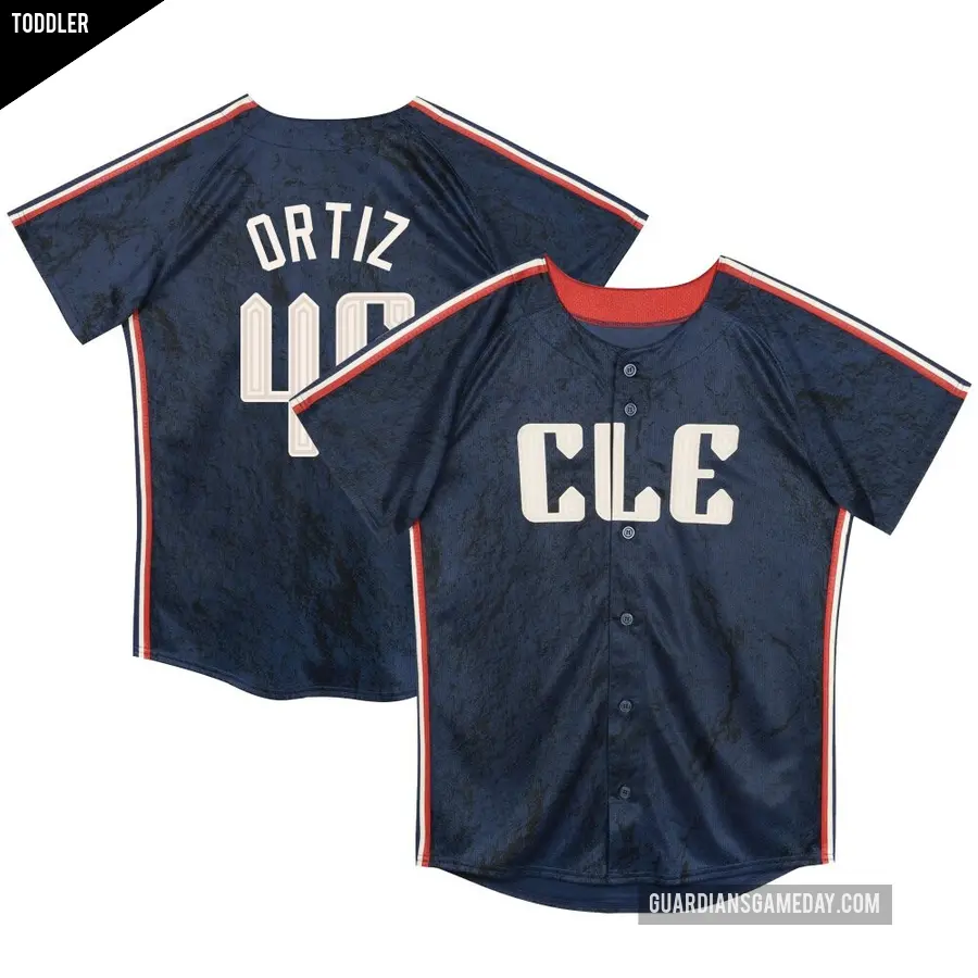 Toddler Cleveland Guardians ＃45 Luis Ortiz Limited Navy Preschool & 2024 City Connect Jersey