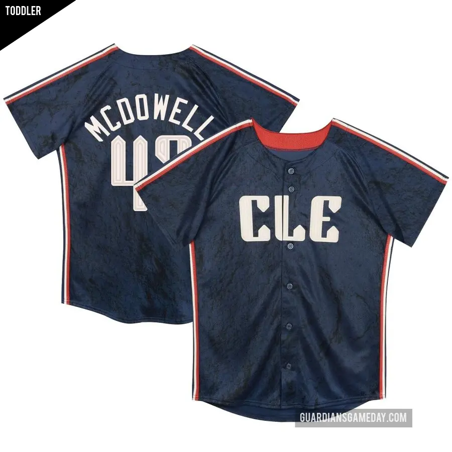 Toddler Cleveland Guardians ＃48 Sam Mcdowell Limited Navy Preschool & 2024 City Connect Jersey