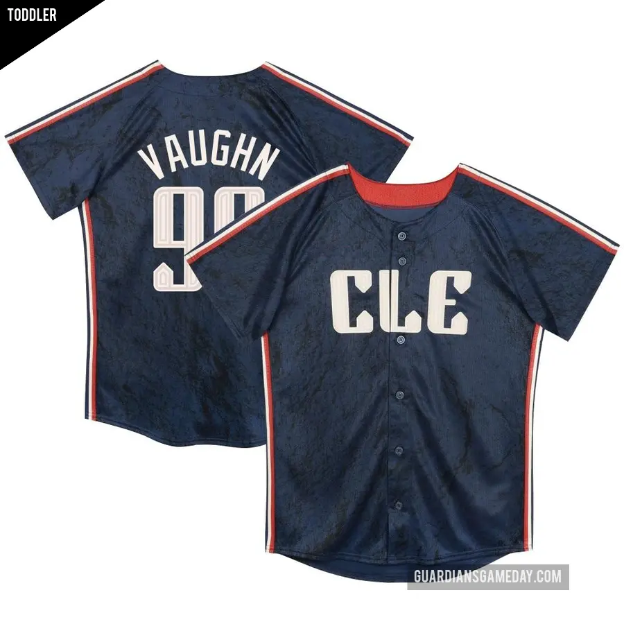 Toddler Cleveland Guardians ＃99 Ricky Vaughn Limited Navy Preschool & 2024 City Connect Jersey