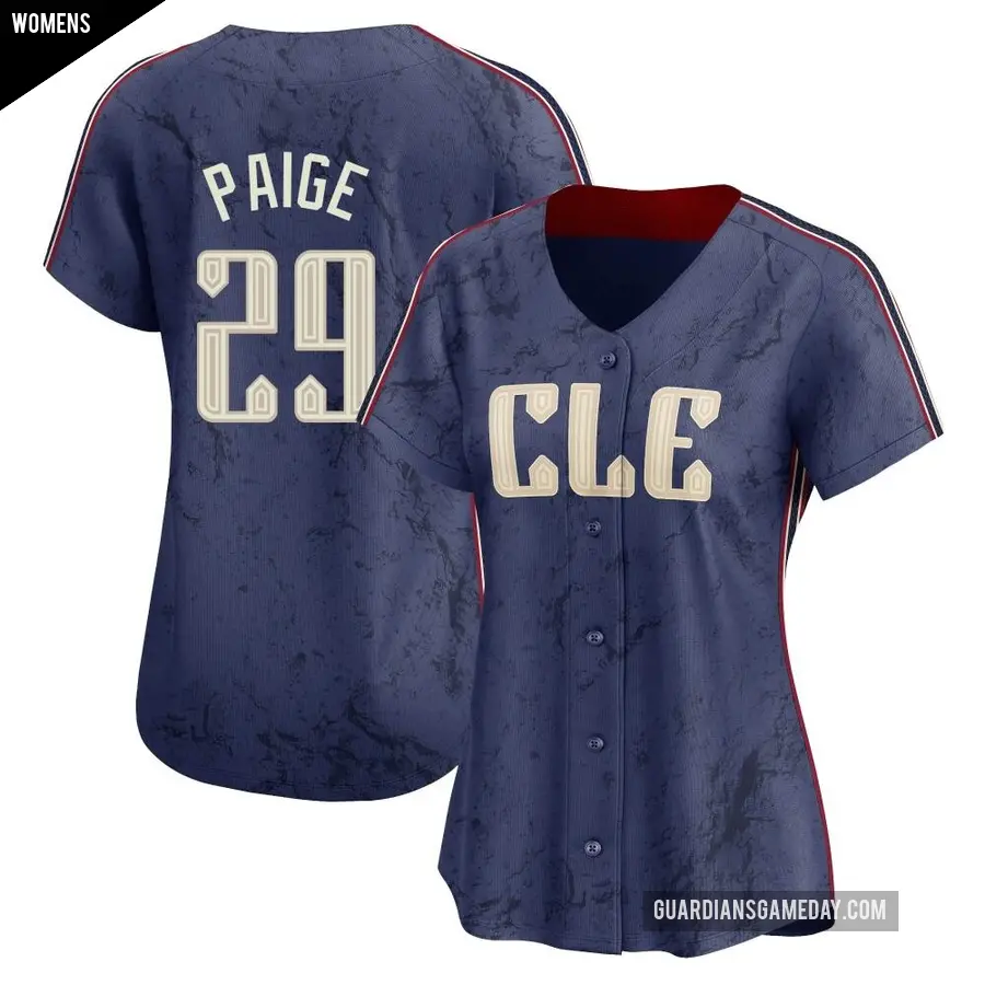 Women's Cleveland Guardians ＃29 Satchel Paige Limited Navy 2024 City Connect Jersey