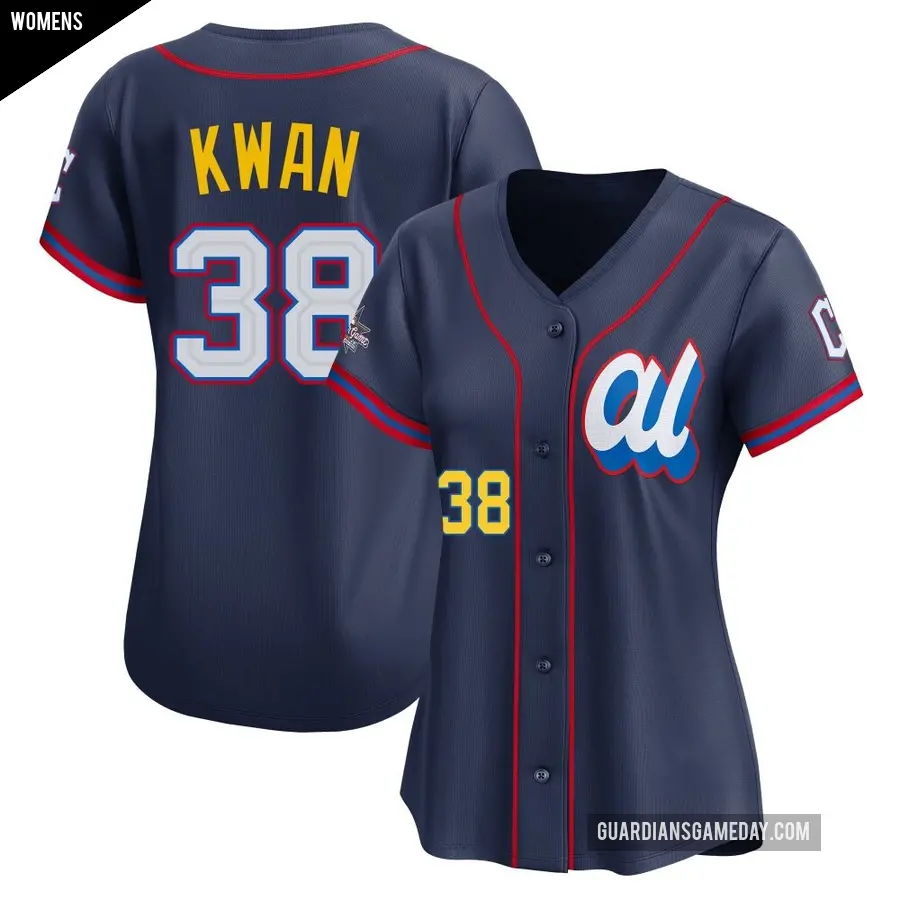 Women's Cleveland Guardians ＃38 Steven Kwan Limited Navy American League 2025 All-Star Edition Jersey