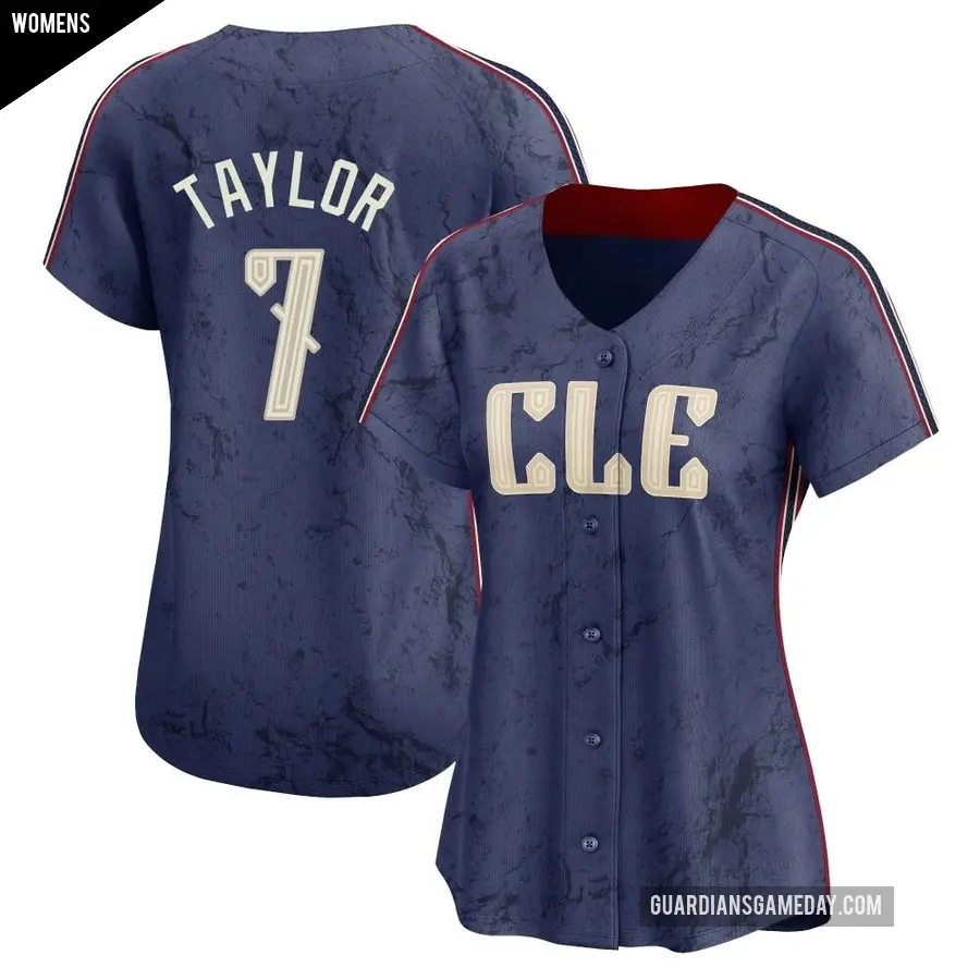 Women's Cleveland Guardians ＃7 Jake Taylor Limited Navy 2024 City Connect Jersey