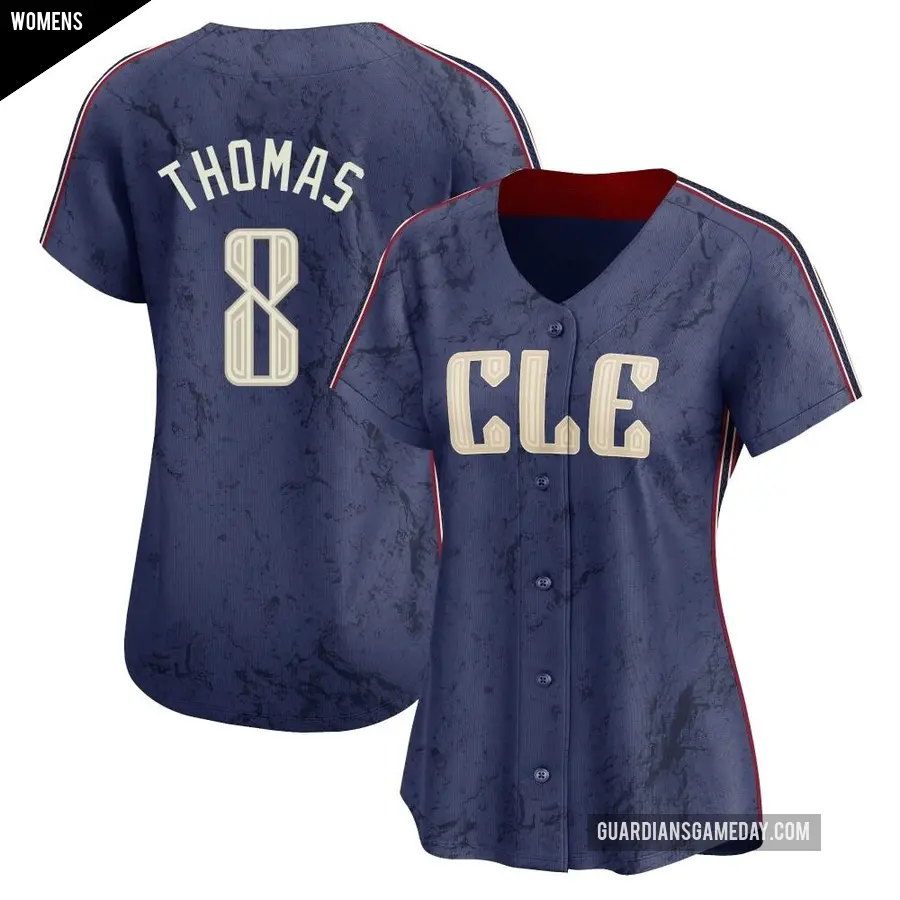 Women's Cleveland Guardians ＃8 Lane Thomas Limited Navy 2024 City Connect Jersey