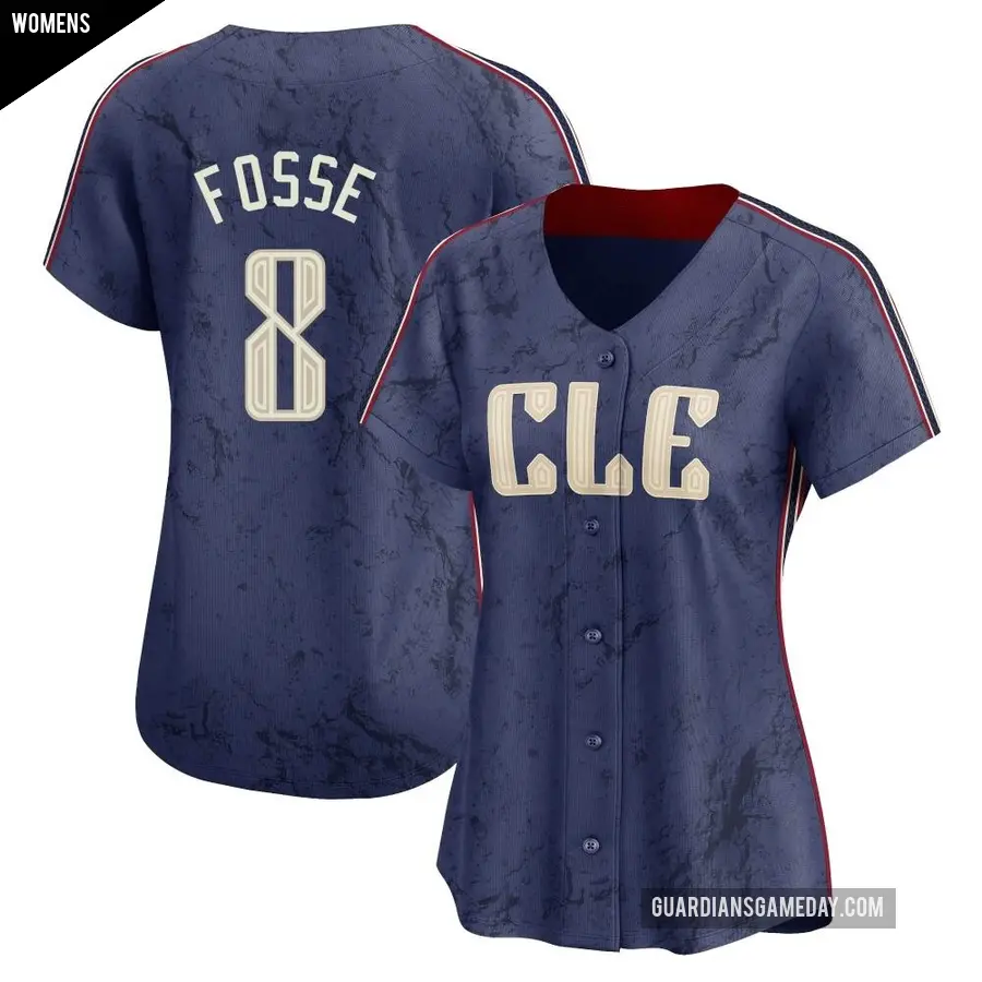 Women's Cleveland Guardians ＃8 Ray Fosse Limited Navy 2024 City Connect Jersey