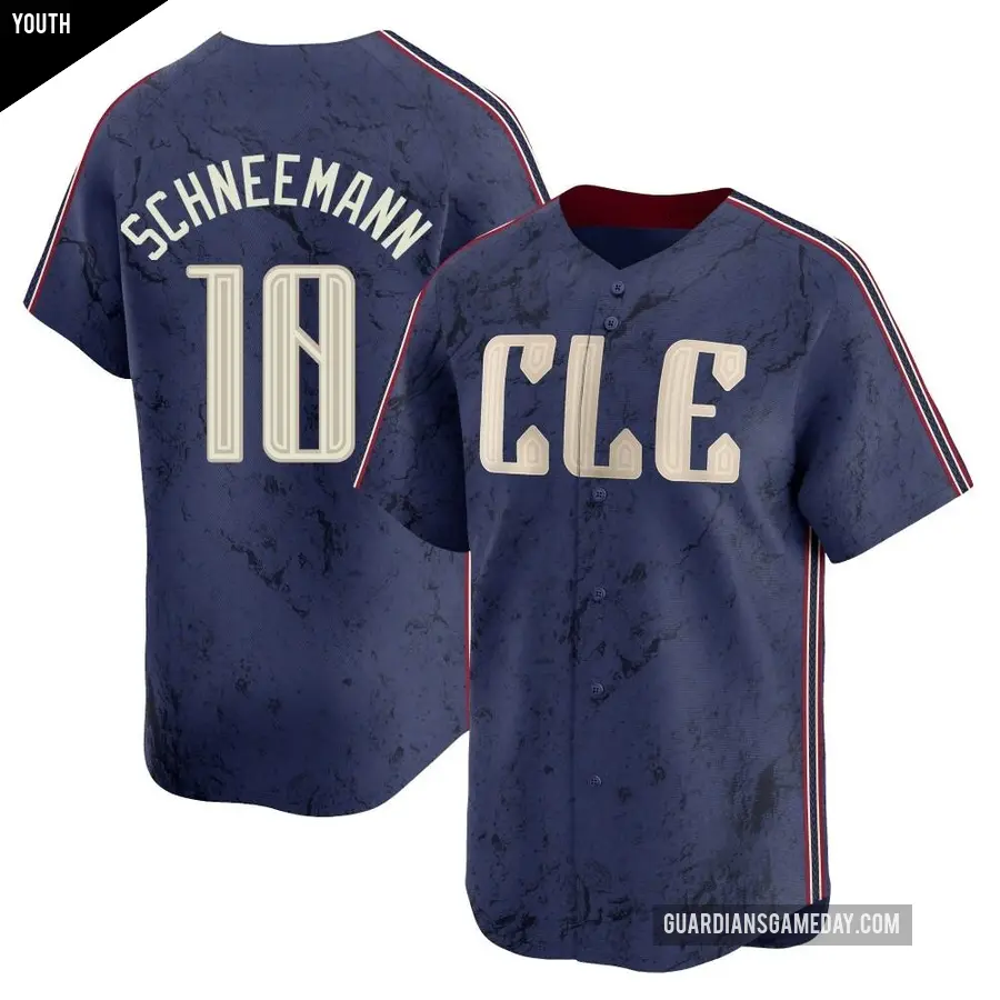 Youth Cleveland Guardians ＃10 Daniel Schneemann Limited Navy 2024 City Connect Jersey