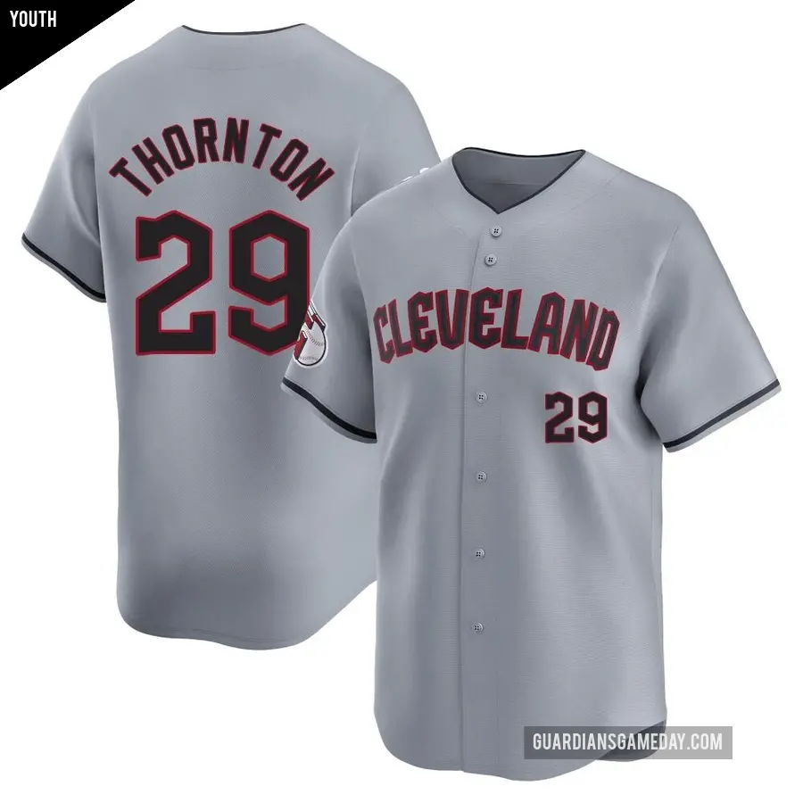 Youth Cleveland Guardians ＃29 Andre Thornton Limited Gray Road Jersey
