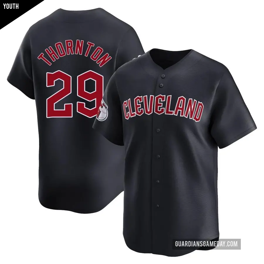 Youth Cleveland Guardians ＃29 Andre Thornton Limited Navy Alternate Jersey