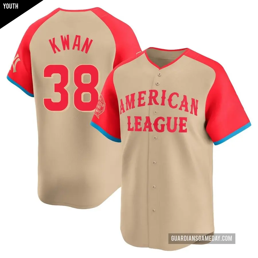 Youth Cleveland Guardians ＃38 Steven Kwan Limited Cream American League 2024 All-Star Game Jersey
