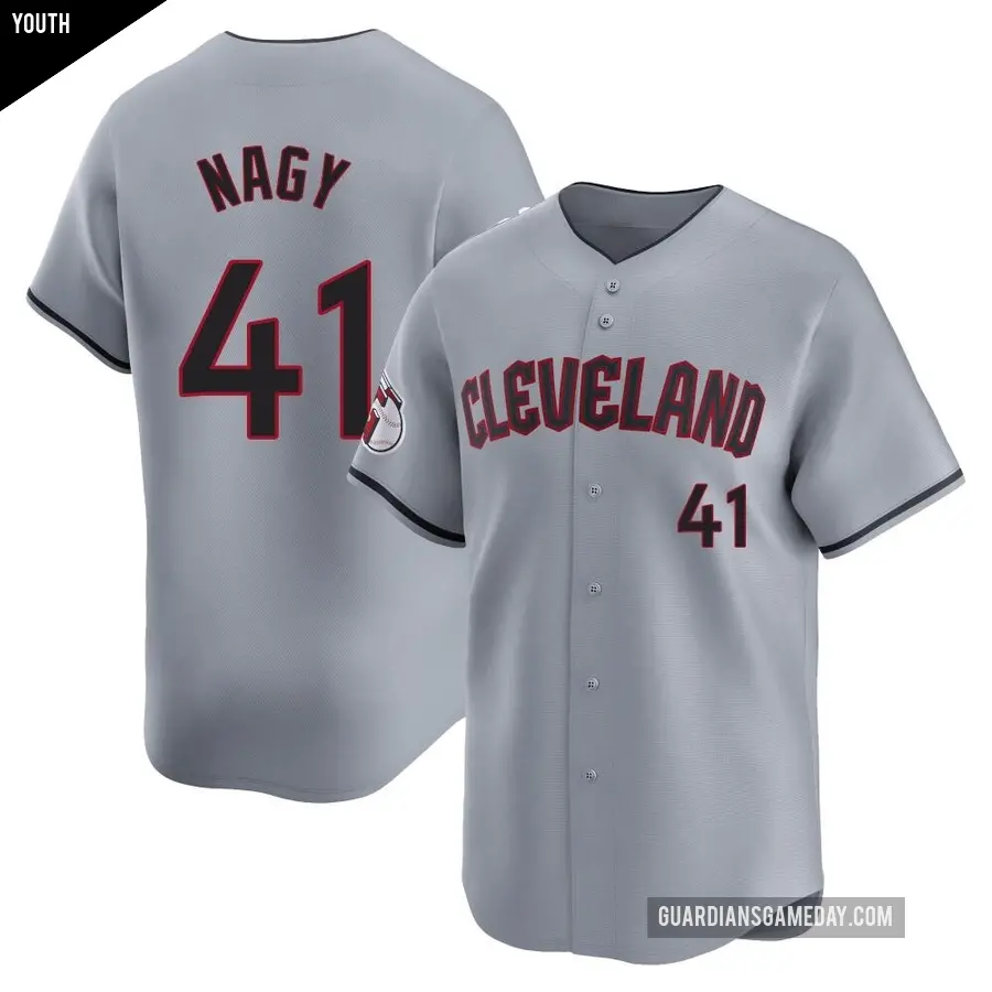 Youth Cleveland Guardians ＃41 Charles Nagy Limited Gray Road Jersey