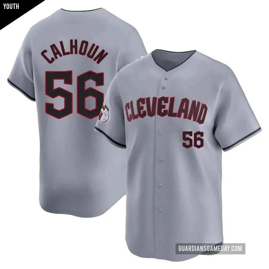 Youth Cleveland Guardians ＃56 Kole Calhoun Limited Gray Road Jersey