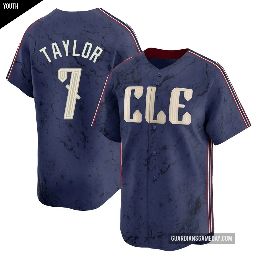 Youth Cleveland Guardians ＃7 Jake Taylor Limited Navy 2024 City Connect Jersey